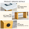 Large modern rectangular table with 0.4 inch patterned tabletop and large MDF table legs, suitable for kitchen, dining room, and living room 71 "* 35.4" * 30 "  1546