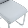 Luxury Simple Arch Chair - Set of 6 Light Gray PU Material High Resilience Dining Chair with Arched Metal Silver Leg.