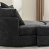 Orisfur. 360° Swivel Accent Barrel Chair with Storage Ottoman & 4 Pillows, Modern Chenille Leisure Chair Round Accent for Living Room, Gray