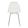 Modern minimalist transparent dining chair, plastic chair, armless crystal chair, Nordic creative makeup stool, negotiation chair, silver plated metal leg 6-piece set, TW-1200
