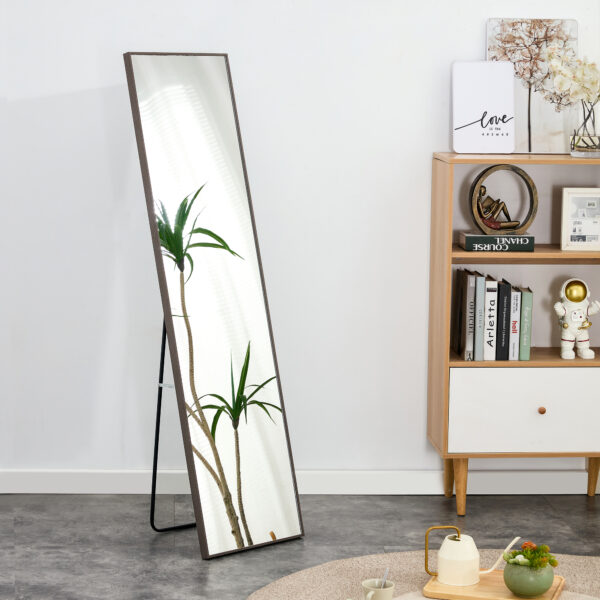 eaae0010b3bf409ea01ba4638f2b9ba7_20220927_4d258665895a204b88188498410b82ed 4th generation gray solid wood frame full length mirror, dressing mirror, bedroom porch, decorative mirror, clothing store, floor mounted large mirror, wall mounted,Stylish Home Essential. 58 "* 15"