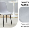 Comfortable Linen-Cotton Dining Chair Set - Four Pieces in Light Gray.Integrated Seat and Backrest,Linen-Cotton Material,Modern Home Matching.