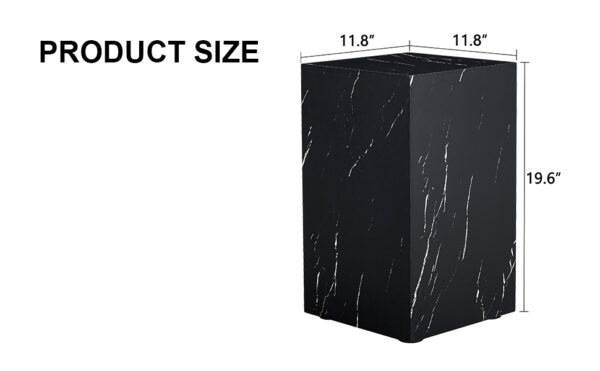 ead5de634fb3440eb3619ac26f524bfb_274f83a96025a4df62589ae060cf32a4 11.8*11.8*19.6 Inch Black Marble Texture MDF Coffee Table - Luxurious Design, Perfect Living Room Accent.Rectangular fashion texture design coffee table, suitable for various situations and scenes.