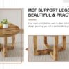 A modern and practical circular dining table. Made of MDF tabletop and wooden MDF table legs. Suitable for living room and bedroom. 42 inches * 42 inches * 30 inches
