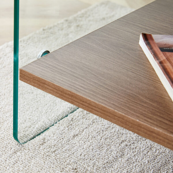 eb5fe52e8c434d4b845174edea832eb3_44f82fc1d9ee9549c18d3e47295cc069 Bedside table with drawers. The board surface is MDF sticker, and both sides are transparent tempered glass. The design is simple and elegant, with excellent storage functions.
