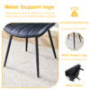 Extended Seat Cushion PU Black Dining Chair Set - Four Pieces,Ergonomic Design.Smooth line design,Integral metal leg structure,Can integrate well into various modern home decoration styles.