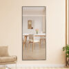 Fourth generation black solid wood frame full-length mirror, dressing mirror, bedroom porch, decorative mirror, clothing store, floor standing large mirror, wall mounted. 71 "* 31.4"