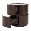 MDF ITALIAN HIGH-GRADE DOUBLE-LAYER STORAGE ROUND SIDE TABLE, BROWN AND BLACK COLOR