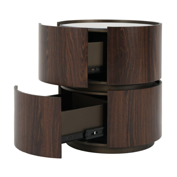 eba65fc4c5d54d678c8a6d123aa3bf1f_9cebac69d0c00cd4cd17969d15fbdc2c MDF ITALIAN HIGH-GRADE DOUBLE-LAYER STORAGE ROUND SIDE TABLE, BROWN AND BLACK COLOR