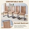 Table and chair set.64.5 x 35.4 Inch Stylish Wood Color Textured Dining Table.Perfectly Blending Simplicity And Transparency.Paried With 6 Brown technology fabric chairs with arched black legs.