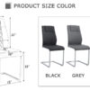 Modern Dining Chairs with Faux Leather Padded Seat Dining Living Room Chairs Upholstered Chair with Metal Legs Design for Kitchen, Living, Bedroom, Dining Room Side Chairs Set of 4 (Grey+PU)C-001