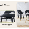 360 ° rotatable bar chair.Modern PU comfortable upholstered bar chair with smooth and beautiful black metal legs for dining room, kitchen, terrace and guest office chair.Set Of 2.W1151P153939