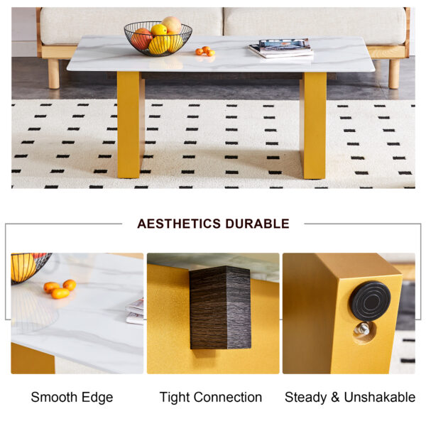 ec4c478c92ab43ee907133b215c4d85c_0adbb17a4a6d5273a76fe2a84ca36692 Modern minimalist Tempered glass with sticker desktop coffee table and dining table, paired with golden MDF decorative columns. Computer desk. Game table. CT-1546