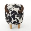 Black and White Cow-Shaped Ottoman, Modern Ottoman, Modern Accent Stool Home Decor, Suitable for Living Room, Bedroom, Porch, Garden, Backyard, Balcony