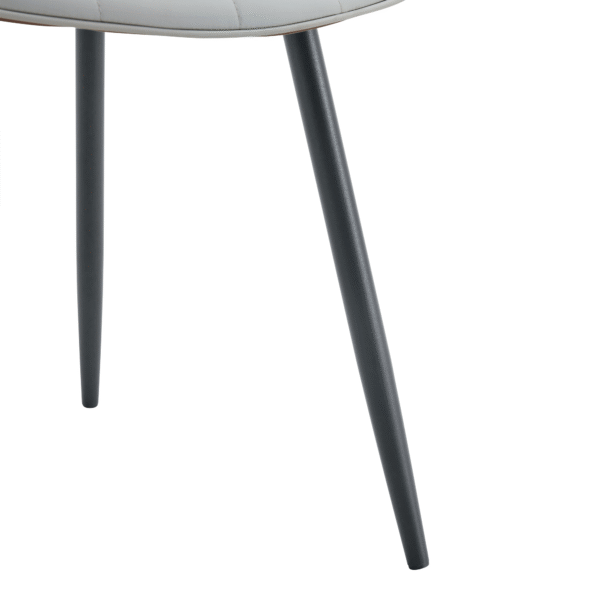 ec72e95964d5492884154c9a49721404_287701357c3bca8491c69d1d2294da78 Extended Seat Cushion PU Dining Chair Set - Four Pieces.Smooth line design,Integral metal leg structure,Can integrate well into various modern home decoration styles.Gray and Brown Splicing Colors.