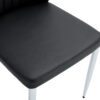 Set of 8 Black PU Comfort Dining Chairs (17.7"x25").Dining chair with extended backrest,BLACK PU,Silver metal legs,Suitable for various places such as family restaurants, hotels, coffee shops,etc.