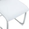 Luxury Simple Arch Chair - Set of 4 White PU Material High Resilience Dining Chair with Arched Metal Silver Leg.