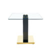 Large Modern Minimalist Rectangular Glass Dining Table for 6-8 with 0.4" Tempered Glass Tabletop and MDF slab V-Shaped Bracket and metal base,For Kitchen Dining Living Meeting Room Banquet Hall F-V