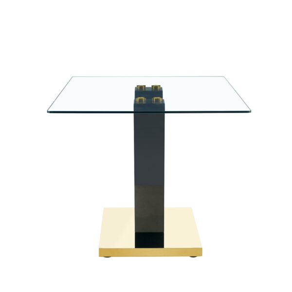 Large Modern Minimalist Rectangular Glass Dining Table for 6-8 with 0.4" Tempered Glass Tabletop and MDF slab V-Shaped Bracket and metal base,For Kitchen Dining Living Meeting Room Banquet Hall F-V
