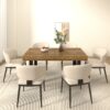 Rectangle extendable dining table for 6-10 people aged effect wood and black 160-200 cm