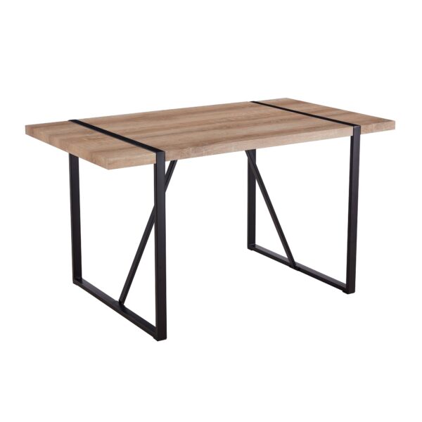 Rustic Industrial Rectangular Wood Dining Table For 4-6 Person, With 1.5" Thick Engineered Wood color Tabletop and Black Metal Legs,Desk For Kitchen Dining Living Room, 55.1" x 31.4"x 29.9"1529W115172