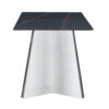 63"x31.5x30" Black Marble-Patterned Slab Dining Table with Stainless Steel Butterfly Legs.The tabletop is designed to be scratch and heat resistant.Slabs Tabletop,Stainless Steels Legs.