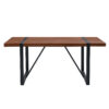 Table and chair set.Industrial Style Walnut-Colored Rectangular Dining Table - 71"x39.3" Large Size.Paired with 6 Brown Suede Chairs.Brown armless dining chair,Suitable for kitchen,Dining room,etc.