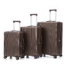 20"/24"/28" 3 pcs/set in ABS Spinner Wheel Luggage, Carry on Suitcase, Matching Color, TSA Combination Lock (Brown)