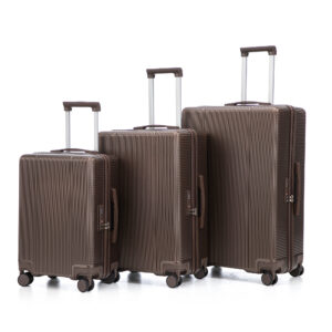 20"/24"/28" 3 pcs/set in ABS Spinner Wheel Luggage, Carry on Suitcase, Matching Color, TSA Combination Lock (Brown)