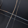 63"x31.5x30" Black Marble-Patterned Slab Dining Table with Golden Stainless Steel Butterfly Legs.The tabletop is designed to be scratch and heat resistant.Slabs Tabletop,Golden Stainless Steels Legs.
