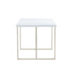 Industrial rectangular MDF Cream style dining table for 4-6 people with 1.5 inch thick MDF top and white metal legs frame for work desk, kitchen, terrace, dining room