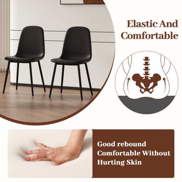 ed61943fca8349b38025f5eeab684a39_d130eb9a785035979c26cf9e84d9861e Table and chair set.Modern Black Marble Pattern MDF Dining Set - 55"x31.4" with 4 Cat Claw PU Chairs.Modern Mid-Century Style Upholstered Side Chairs,Spoon Shaped Chairs.Four Chairs per Box.
