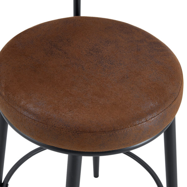 ed72baf8989c4b4d89a459e16f32fbb4_098063a9ce982f2a31d4bdae841d2412 Fashionable and Comfortable - Two Sets Of Rrgonomic High Leg Bar Chairs, With Brown Technology Fabric Cushions That Are Soft And Comfortable,Black Metal Legs. The Total Height is 35.5 Inches.