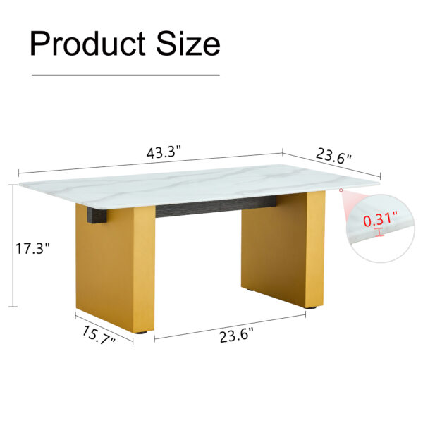 ed78090d2ddd4b0a822d2db2a57b8bb2_9c7d76568bf3c1fd8e8a12e3c4041850 Modern minimalist Tempered glass with sticker desktop coffee table and dining table, paired with golden MDF decorative columns. Computer desk. Game table. CT-1546