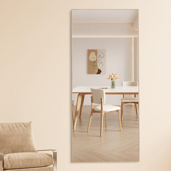 ed7d8d4943a84a8d9998340bed83709c_20240317_d75c5c15f7246d96cfd4c88c2341eadd Fourth generation solid wood frame long mirror, dressing mirror, bedroom foyer, decorative mirror, clothing store, floor to ceiling mirror, wall mounted. 71 "* 31.4"