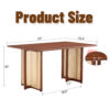 Chinese country retro solid wood dining table,simple modern imitation rattan dining table.Suitable for dining room, living room, office.Natural Style Walnut Solid Wood Dining Table.