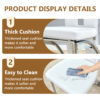 Table and chair set.63"*35.4" White Imitation Marble Pattern MDF Dining Table Set - 6 PU Chair With White Saddleback, Geometric Pattern Backrest,Silver Curved Metal Leg.Suitable For Various Scenes.