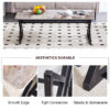 A coffee table is made of rock slab material, with a natural and smooth marble pattern on the surface, which complements the modern design of the black metal legs and adds a touch of fashion.47*23.6
