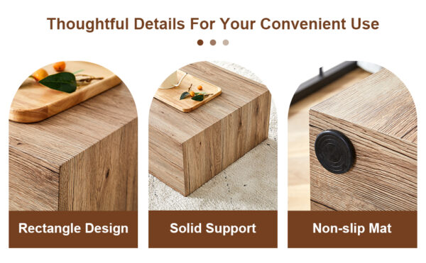 eec2f95272dd48de86f2d906cc0daf77_7d41e58ecdb95ac9902e9d6077a7ce50 Light Wood Texture MDF Coffee Table - Simple Modern Style.Modern MDF coffee table with wood texture pattern -39.3x23.6x11.8 inches - stylish and durable design.
