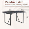Industrial rectangular MDF black dining table for 4-6 people with 1.5 inch thick MDF top and black metal legs for work desk, kitchen, terrace, dining room.55*31.4