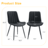 Extended Seat Cushion PU Black Dining Chair Set - Four Pieces,Ergonomic Design.Smooth line design,Integral metal leg structure,Can integrate well into various modern home decoration styles.