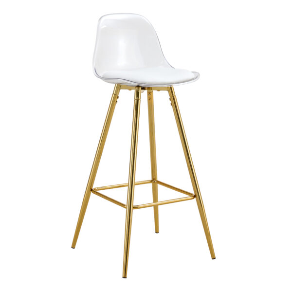 Modern and comfortable upholstered bar chairs, metal legs, small size bar chairs, suitable for part of the crowd, stylish design for dining room, kitchen, terrace and living room chairs.