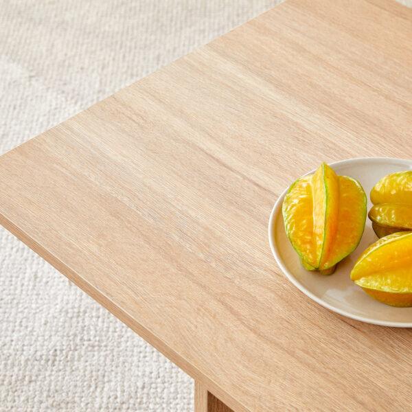 A modern and practical wood colored coffee table. The coffee table is made of medium density fiberboard material and is suitable for living rooms, bedrooms, and study rooms. CT-2O