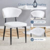 Table and chair set.A Modern Minimalist Circular Dining Table With A Diameter Of 33.3 Inches.Paired With 4 White Minimalist Ergonomic Dining Chair, With A Curved Backrest For Comfortable Design.