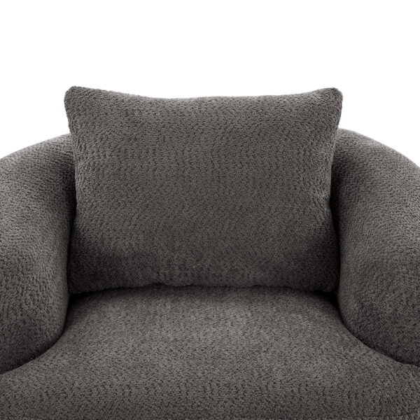 360° Swivel Chair, 38.2" Accent Chair Sofa, Upholstered Swivel Barrel Sofa Chair with a Throw Pillow for Living Room, Bedroom, Office and Hotel, Grey