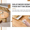 Naturally elegant wooden coffee table with faux rattan accents - perfect for stylish living rooms and cozy tea time