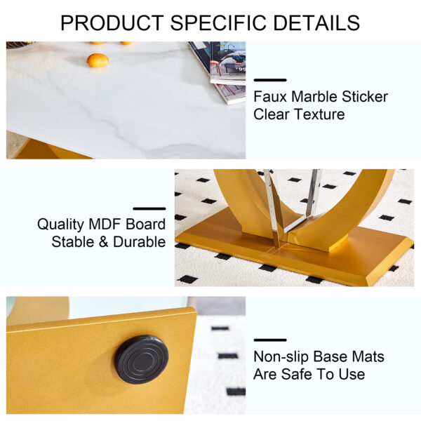 efdee222704c43669d2a682656c8caa9_58a965312f95f6da0e7306759dc65f1a Coffee table.Modern minimalist Tempered glass with sticker desktop ,golden MDF legs and stainless steel decorative columns. Lightweight and easy to move. CT-907