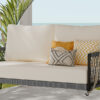 TREXM 1-Piece Woven Rope Outdoor Swing Sofa with Soft Cushions Seating 2 for Patio, Courtyard and Balcony (Beige)