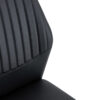 Luxury Simple Chair - Set of 6 BLACK PU Material High Resilience Dining Chair with Metal Black Leg.The Chair Back Has a Vertical Stripe Design With Smooth And Uniform Lines.