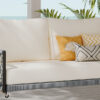 TREXM 1-Piece Woven Rope Outdoor Swing Sofa with Soft Cushions Seating 2 for Patio, Courtyard and Balcony (Beige)